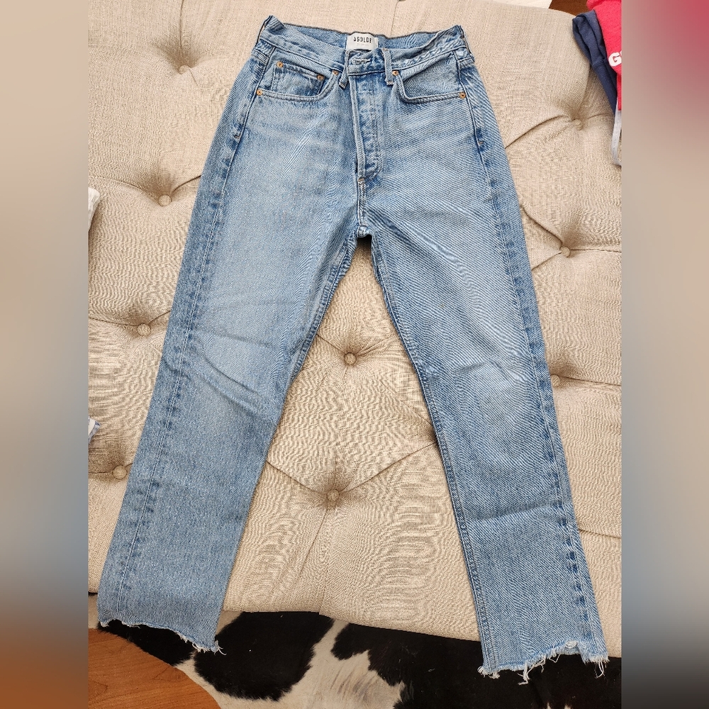 Agolde Women's Straight Leg Jeans in Light Blue